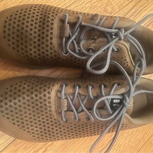 Stylish Brown Nobull perforated leather sneakers